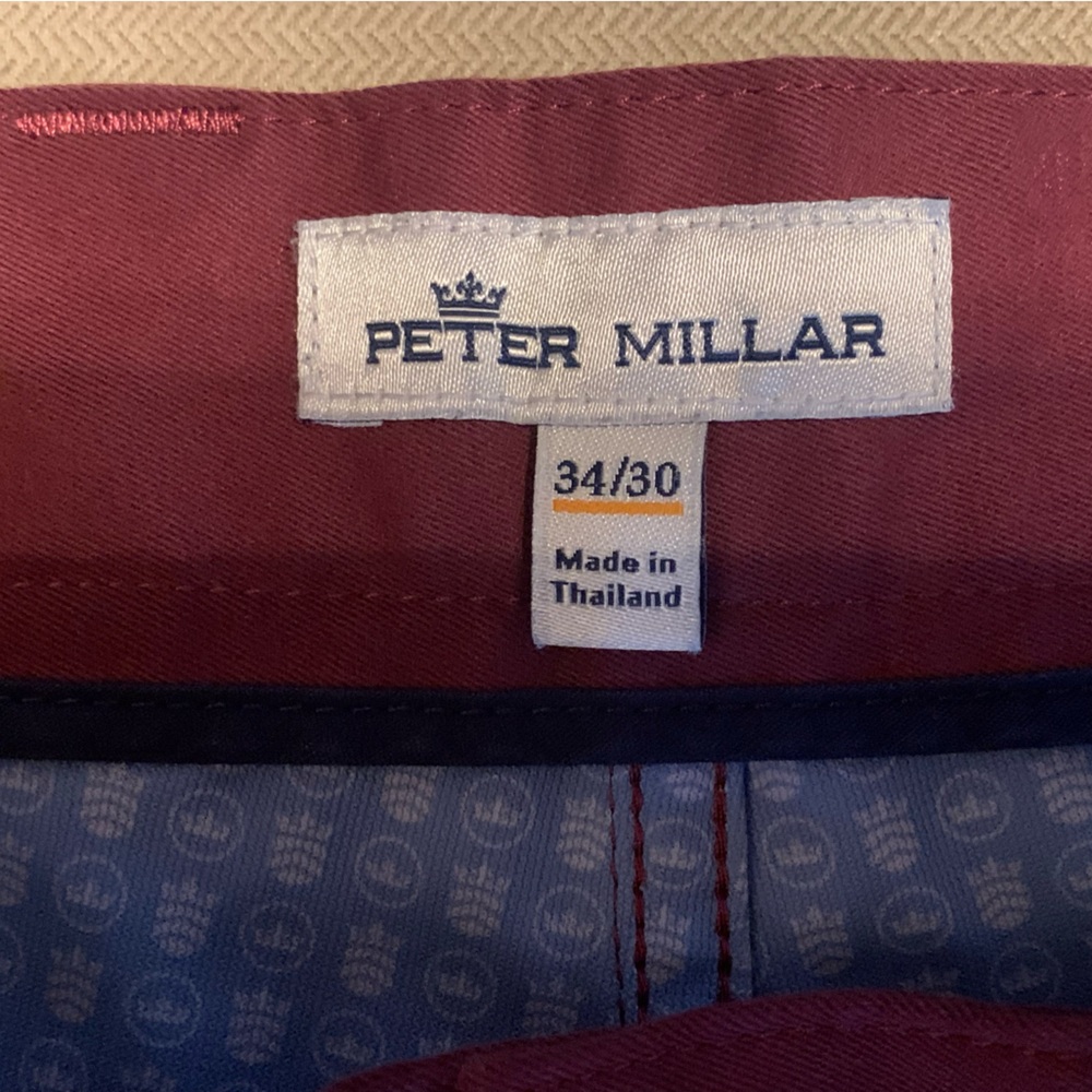 Peter Millar Maroon Performance Five-Pocket Pant … - image 3